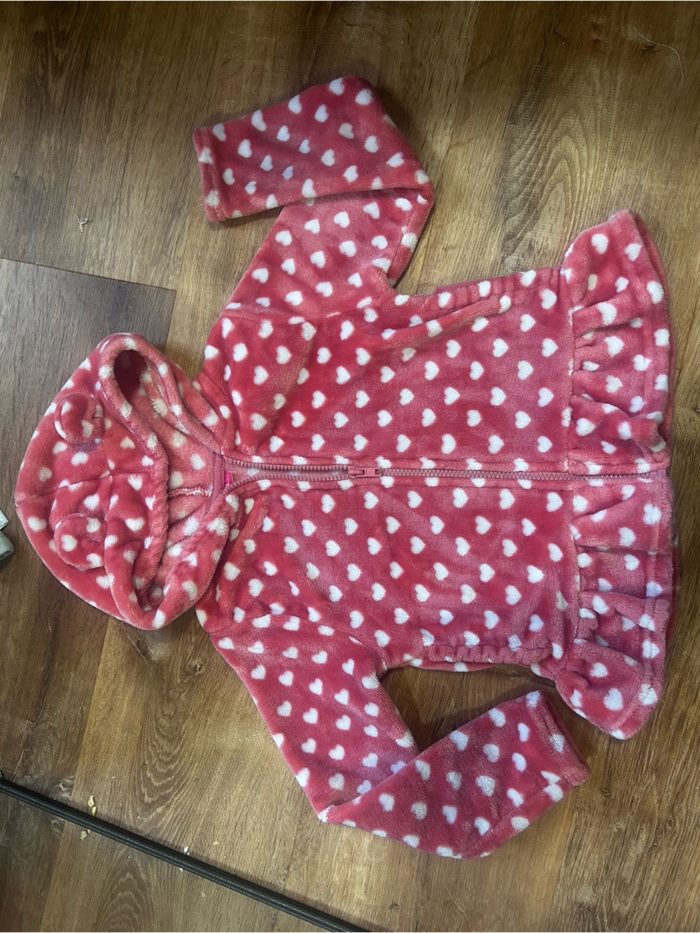 Penelope Mack Size 5 hooded zip up - Pink and white
